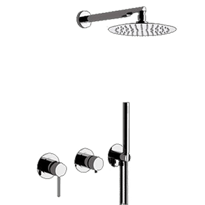 Shower sets X STYLE | concealed sets | se závěsnou hlavicí | Ø 200 mm | brushed copper