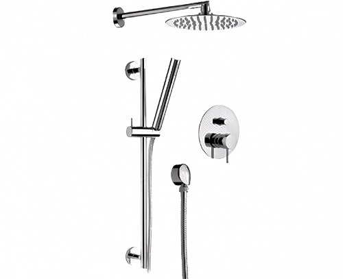 Shower set X STYLE |ever concealed with handheld shower Ø 200 mm | chrome polished | white mattte