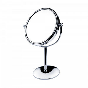 Make-up / shaving mirror standing with simple stand | chrome