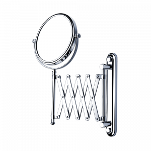 Make-up mirror, wall-mounted, extending | chrome