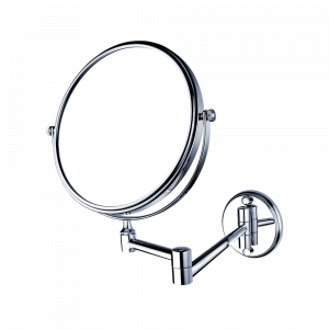 Wall-mounted make-up / shaving mirror with arm large | chrome